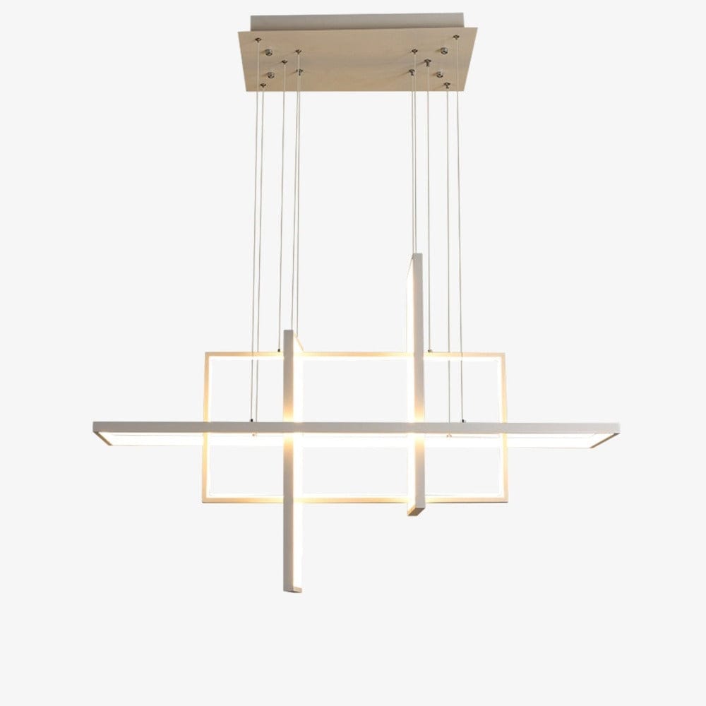 Lustre Nikole, design rectangulaire en métal | Marco Lucetti