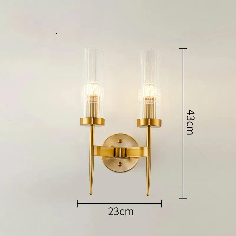 Lustre Noble en Métal Or et Verre LED | Marco Lucetti Applique 2 lumières / Lumière blanche 6500K