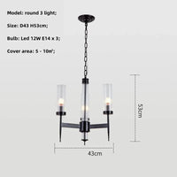 Lustre Noble en Métal Or et Verre LED | Marco Lucetti Noir 3 lumières rond / Lumière blanche 6500K