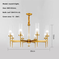 Lustre Noble en Métal Or et Verre LED | Marco Lucetti Rond doré à 8 lumières / Lumière blanche 6500K
