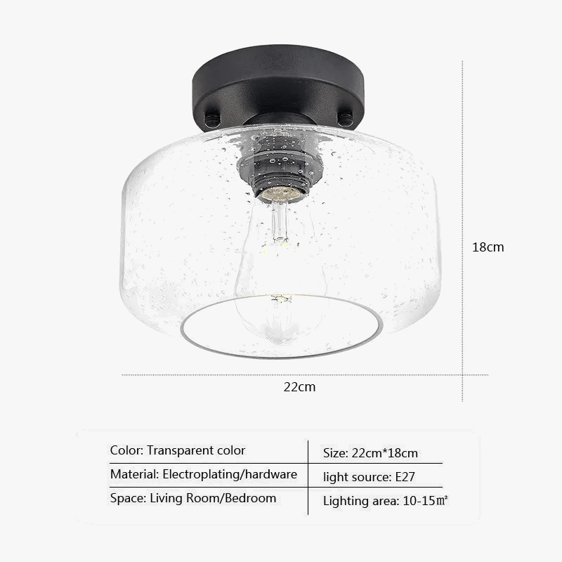 Lustre Nodic Simple en verre transparent pour chambre, salon, salle à manger et couloir | Marco Lucetti