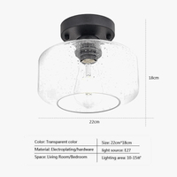 Lustre Nodic Simple en verre transparent pour chambre, salon, salle à manger et couloir | Marco Lucetti