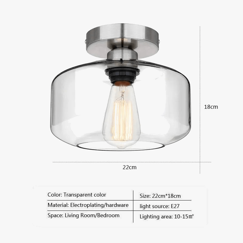 Lustre Nodic Simple en verre transparent pour chambre, salon, salle à manger et couloir | Marco Lucetti