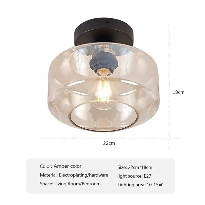Lustre Nodic Simple en verre transparent pour chambre, salon, salle à manger et couloir | Marco Lucetti CL135E / Sans ampoule