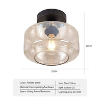 Lustre Nodic Simple en verre transparent pour chambre, salon, salle à manger et couloir | Marco Lucetti CL135E / Sans ampoule