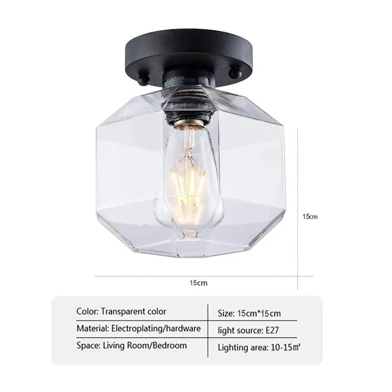Lustre Nodic Simple en verre transparent pour chambre, salon, salle à manger et couloir | Marco Lucetti CL135G / Sans ampoule
