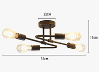 Lustre Noir à 4 Branches Arrondies | Marco Lucetti