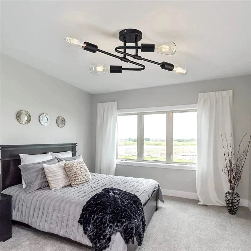 Lustre Noir à 4 Branches Arrondies | Marco Lucetti