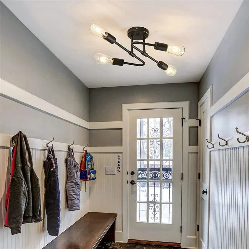 Lustre Noir à 4 Branches Arrondies | Marco Lucetti