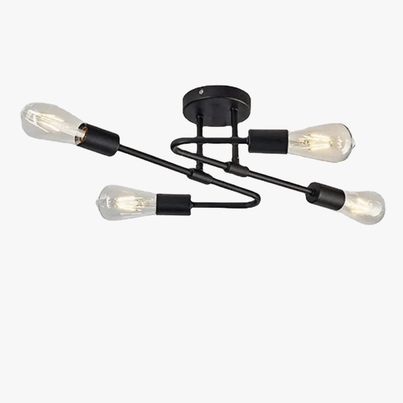 Lustre Noir à 4 Branches Arrondies | Marco Lucetti