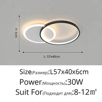 Lustre Noir Moderne avec Éclairage Variable | Marco Lucetti Noir A 2 Anneaux / Blanc chaud, pas de télécommande