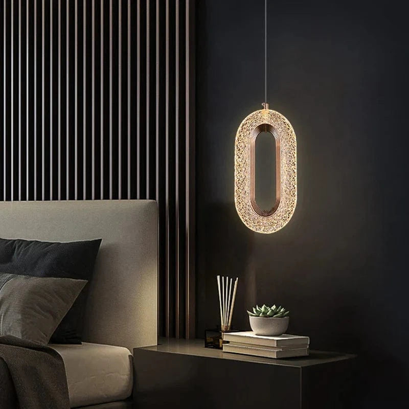 Lustre Nordic Crystal Oval LED. | Marco Lucetti Style O 22cm / Lumière froide