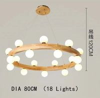 Lustre Nordic en bois rond - Design épuré | Marco Lucetti Bûche couleur 18ampoules / Blanc chaud