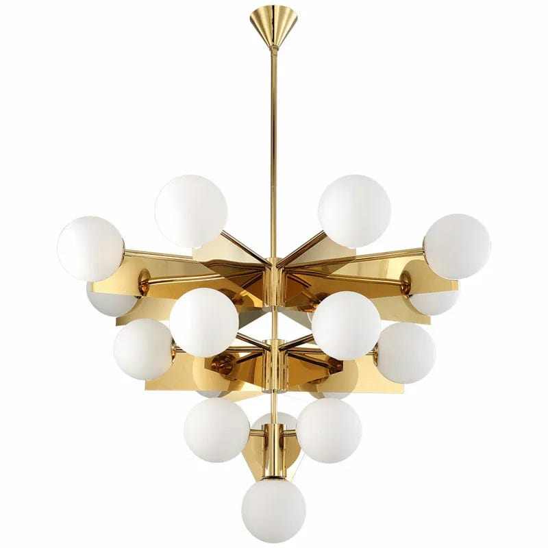 Lustre Nordica Gold Plated en Métal avec LED G9, Luminaire en Verre Globe pour Éclairage Intérieur | Marco Lucetti