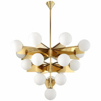 Lustre Nordica Gold Plated en Métal avec LED G9, Luminaire en Verre Globe pour Éclairage Intérieur | Marco Lucetti