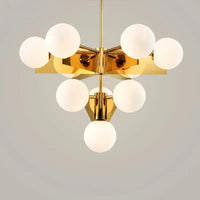 Lustre Nordica Gold Plated en Métal avec LED G9, Luminaire en Verre Globe pour Éclairage Intérieur | Marco Lucetti