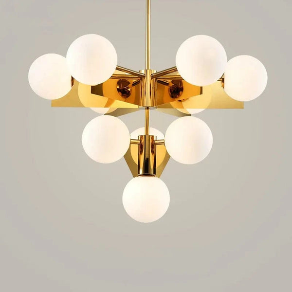 Lustre Nordica Gold Plated en Métal avec LED G9, Luminaire en Verre Globe pour Éclairage Intérieur | Marco Lucetti