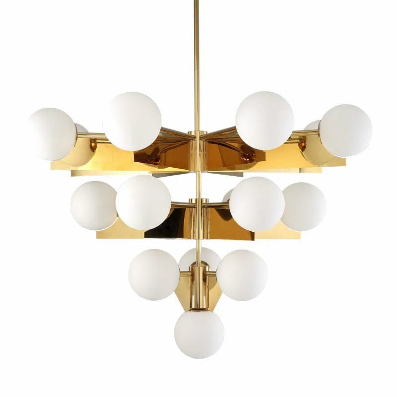 Lustre Nordica Gold Plated en Métal avec LED G9, Luminaire en Verre Globe pour Éclairage Intérieur | Marco Lucetti