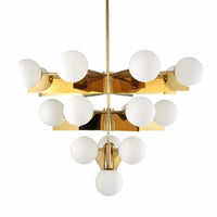 Lustre Nordica Gold Plated en Métal avec LED G9, Luminaire en Verre Globe pour Éclairage Intérieur | Marco Lucetti