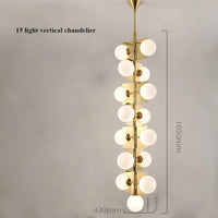 Lustre Nordica Gold Plated en Métal avec LED G9, Luminaire en Verre Globe pour Éclairage Intérieur | Marco Lucetti Lustre 15 lumières