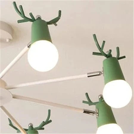 Lustre Nordico - Éclairage Scandinave en Bois de Macaron Post-Moderne | Marco Lucetti Vert / 3 lumières