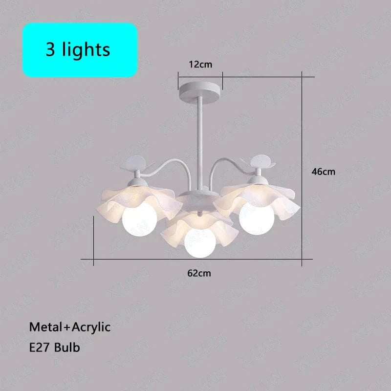 Lustre nordique à fleurs pour chambre d'enfant | Marco Lucetti 3 lumières / 3 Température de couleur