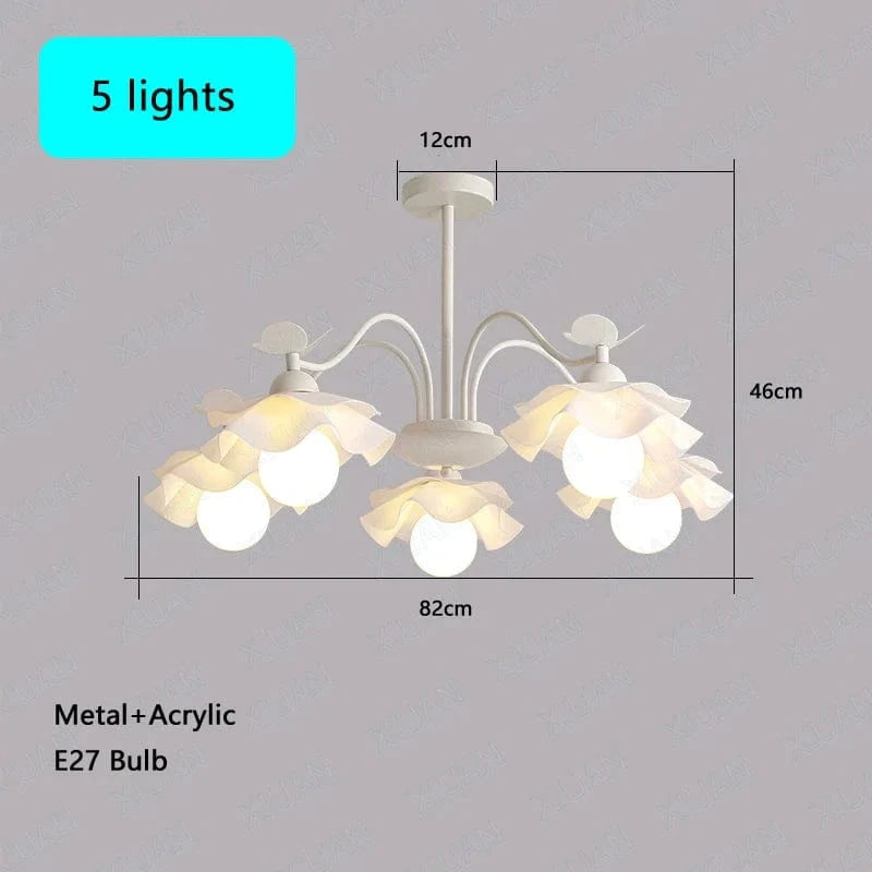 Lustre nordique à fleurs pour chambre d'enfant | Marco Lucetti 5 lumières / 3 Température de couleur