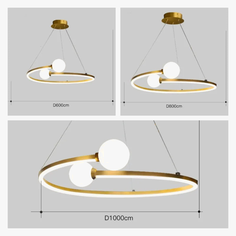 Lustre Nordique à Anneau LED Suspension, Éclairage et Luminaires