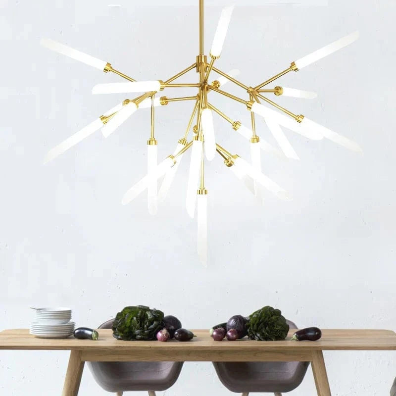 Lustre Nordique Arbre Fourchette Verre Led Luminaria | Marco Lucetti