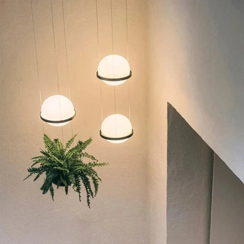 Lustre Nordique avec Plante Artificielle Suspendue en Pot | Marco Lucetti