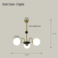 Lustre Nordique Blanc en Verre avec LED Suspendue | Marco Lucetti Or 3 Lumières / Lumière chaude