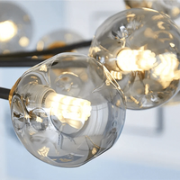 Lustre nordique Boule de verre LED noir pour plafond - Luminaire suspendu pour salon, salle à manger et chambre | Marco Lucetti