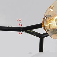 Lustre nordique Boule de verre LED noir pour plafond - Luminaire suspendu pour salon, salle à manger et chambre | Marco Lucetti