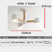 Lustre Nordique Créatif en Bois Massif pour Salon, Chambre et Salle à Manger | Marco Lucetti 3 blancs