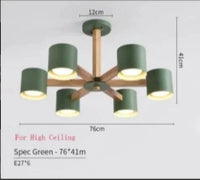 Lustre Nordique Créatif en Bois Massif pour Salon, Chambre et Salle à Manger | Marco Lucetti 6 verts