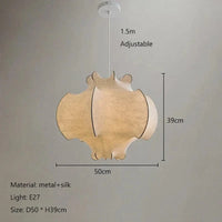 Lustre nordique créatif en soie Wabi-Sabi LED décoratif - Édition Limitée | Marco Lucetti D50CM / Lumière blanche