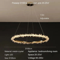 Lustre Nordique de Luxe en Cristal - Décoration Moderne | Marco Lucetti 100CM / Gradation RC / Noir