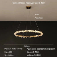 Lustre Nordique de Luxe en Cristal - Décoration Moderne | Marco Lucetti 60CM / Lumière chaude 3000K / Or