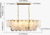 Lustre Nordique de Luxe en Métal avec Cristaux LED Suspendu - Collection Prestige