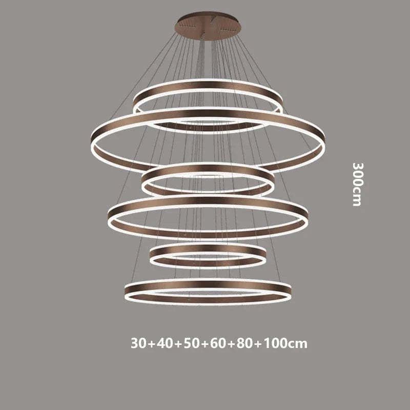 Lustre Nordique Déco Maison : Idéal pour votre Salon ! | Marco Lucetti Couleur café 6 têtes / Blanc froid