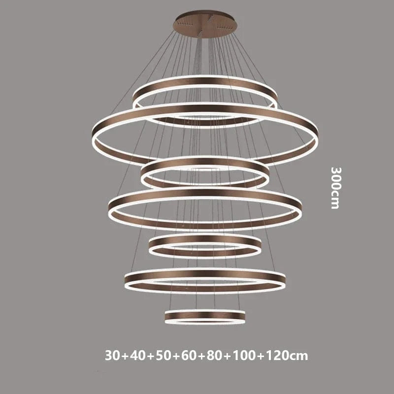 Lustre Nordique Déco Maison : Idéal pour votre Salon ! | Marco Lucetti Couleur café 7 têtes / Blanc froid