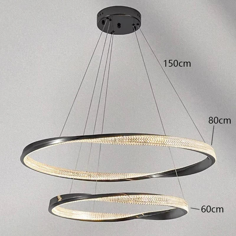 Lustre nordique décoratif : lampes suspendues pour un éclairage intérieur de caractère | Marco Lucetti 2 anneaux / Blanc froid