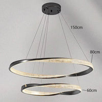 Lustre nordique décoratif : lampes suspendues pour un éclairage intérieur de caractère | Marco Lucetti 2 anneaux / Blanc froid