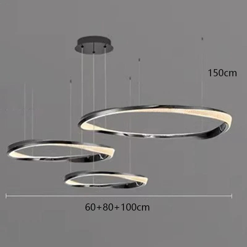 Lustre nordique décoratif : lampes suspendues pour un éclairage intérieur de caractère | Marco Lucetti 3 anneaux / Blanc froid