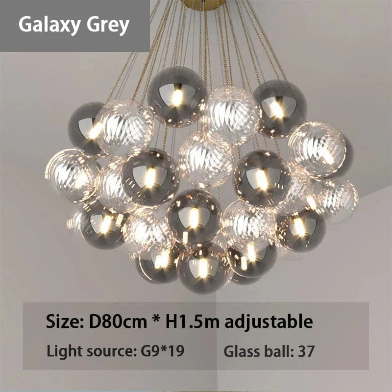Lustre nordique - Décoration de la Maison  | Marco Lucetti 37 balles Galaxy Grey / Lumière froide