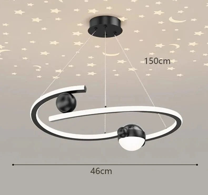 Lustre Nordique - Décoration Maison Salle à Manger - Éclairage Intérieur | Marco Lucetti 1 anneau Noir / Blanc froid