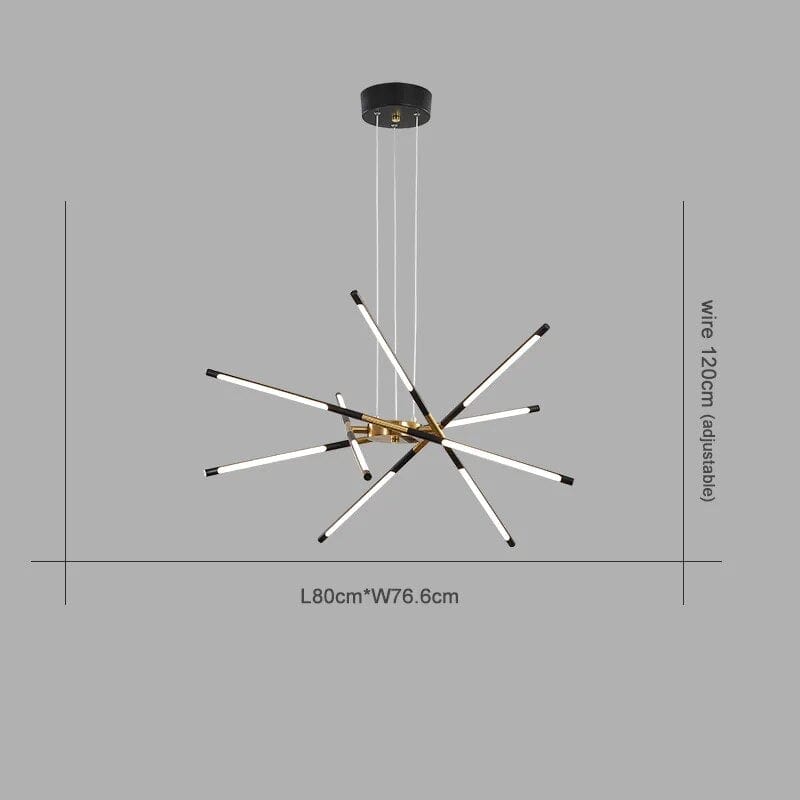Lustre nordique design pour salle à manger | Marco Lucetti 10 noirs / Chaud