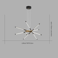 Lustre nordique design pour salle à manger | Marco Lucetti 10 noirs / Chaud