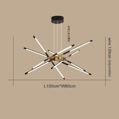 Lustre nordique design pour salle à manger | Marco Lucetti 12 noirs / Chaud