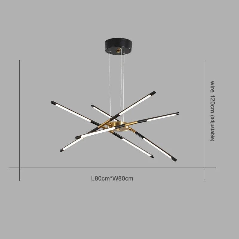 Lustre nordique design pour salle à manger | Marco Lucetti 8 noirs / Chaud